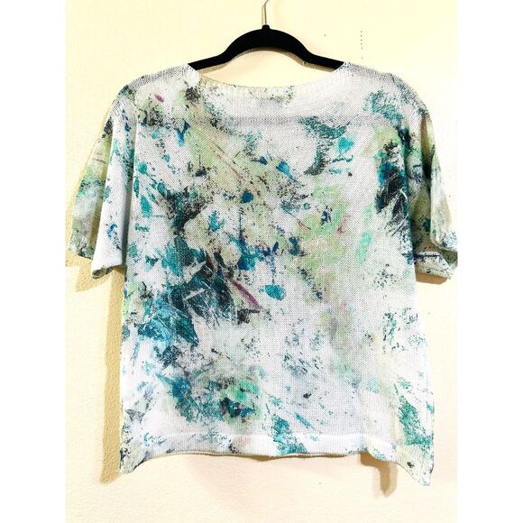 Luisa Ricci Women's Knit Watercolor Sweater Size S Dolman Sleeves Made In Italy - Picture 3 of 3